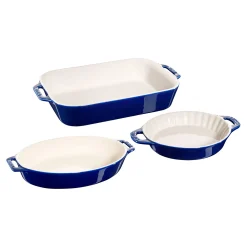 3-pc, Mixed Baking Dish Set, dark blue