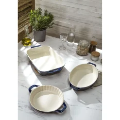 3-pc, Mixed Baking Dish Set, dark blue