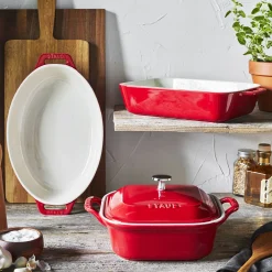 4-pc, Mixed Baking Dish Set, cherry