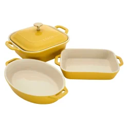 4-pc, Mixed Baking Dish Set, citron