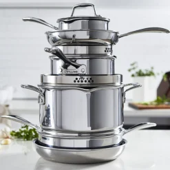 10-pc, Non-stick, Stainless Steel Ceramic Cookware Set