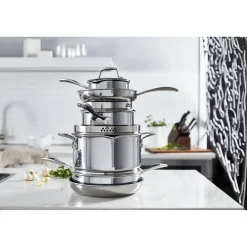 10-pc, Non-stick, Stainless Steel Ceramic Cookware Set