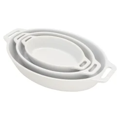3-pc, Oval, Bakeware Set, White