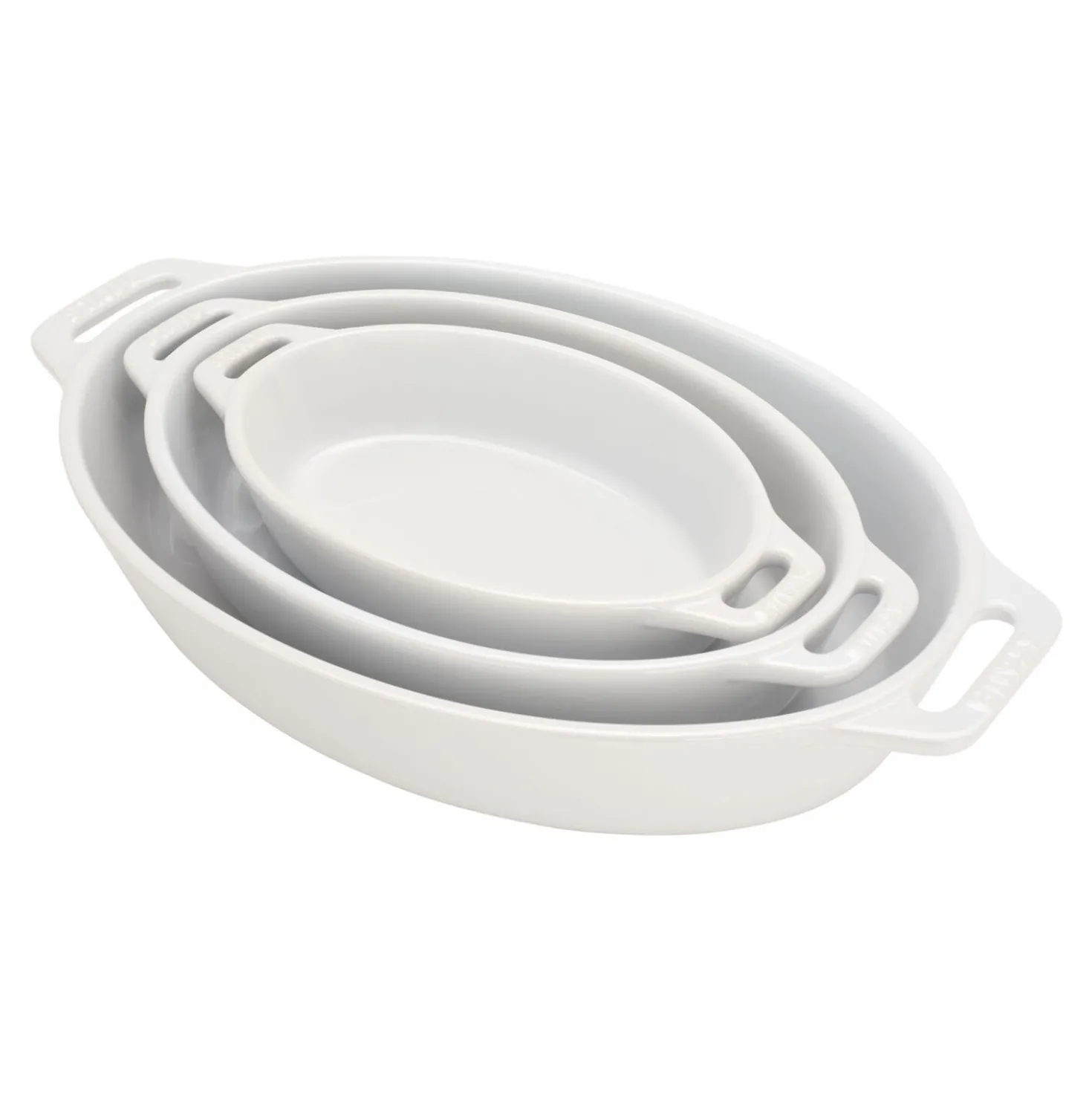 3-pc, Oval, Bakeware Set, White