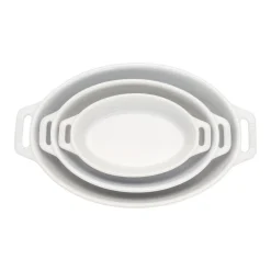 3-pc, Oval, Bakeware Set, White