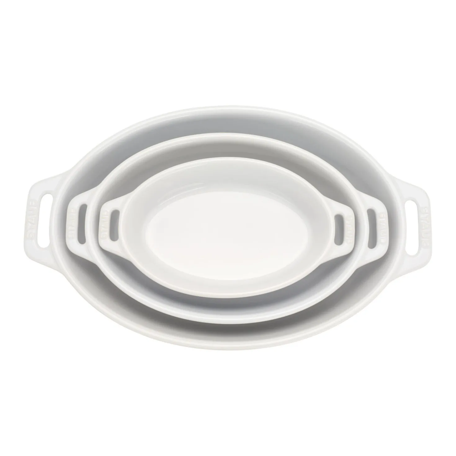 3-pc, Oval, Bakeware Set, White