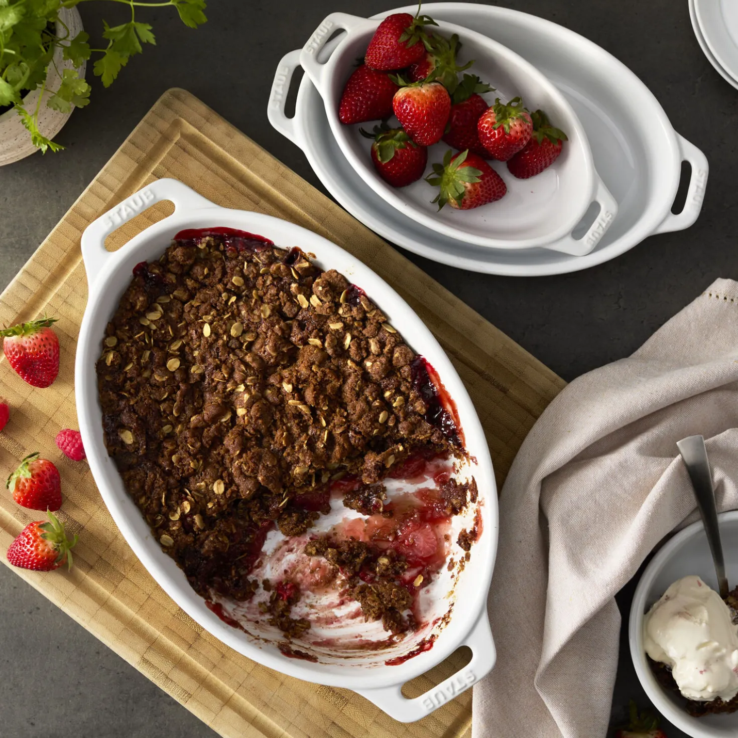3-pc, Oval, Bakeware Set, White