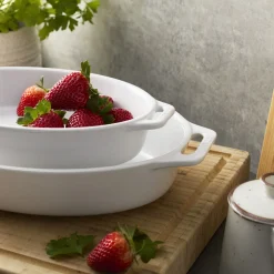 3-pc, Oval, Bakeware Set, White