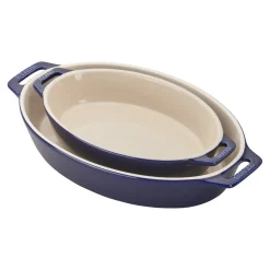 2-pc, Oval Baking Dish Set, dark blue