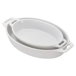 2-pc, Oval Baking Dish Set, white