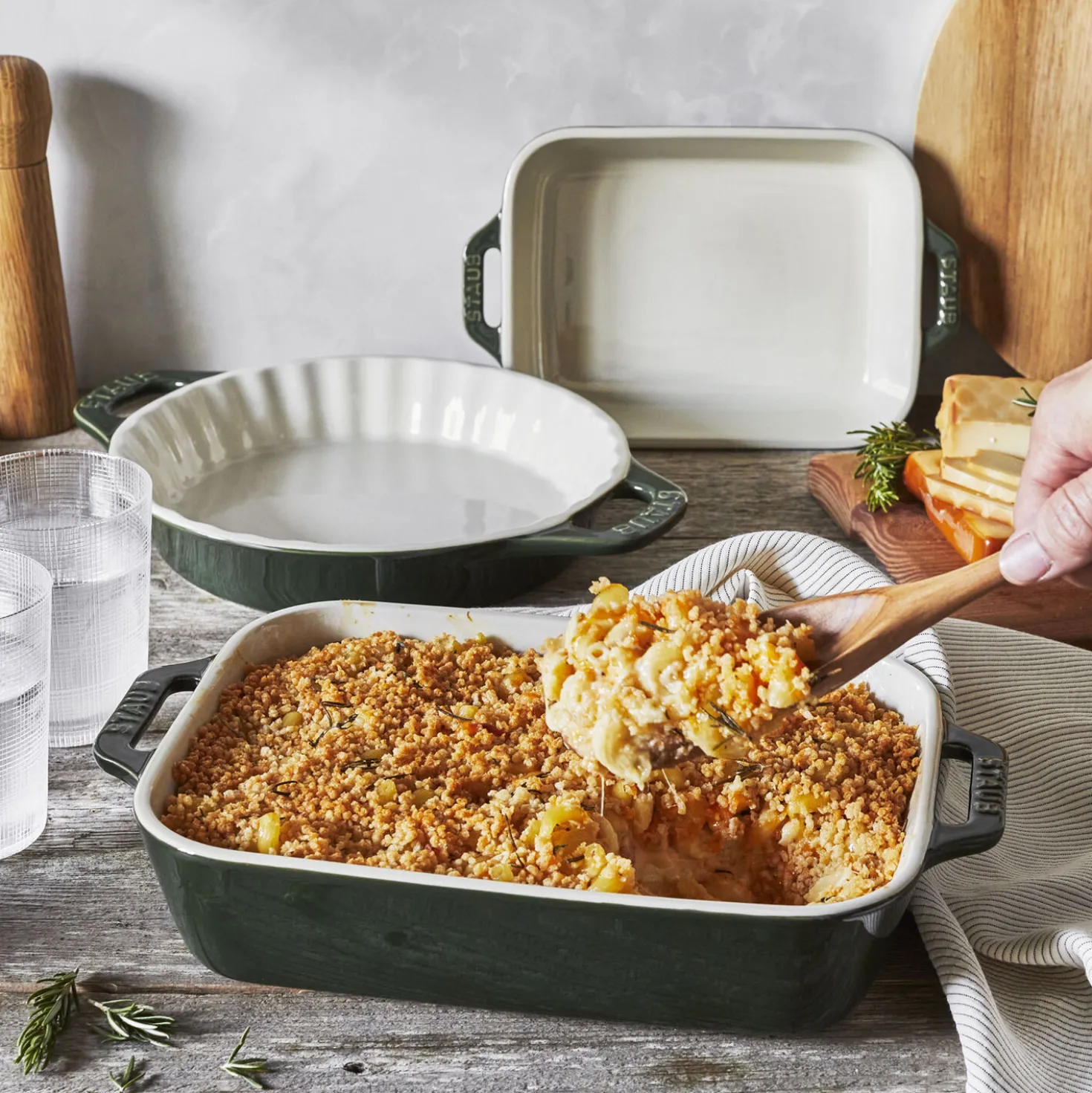 3-pc, Ovenware set, basil