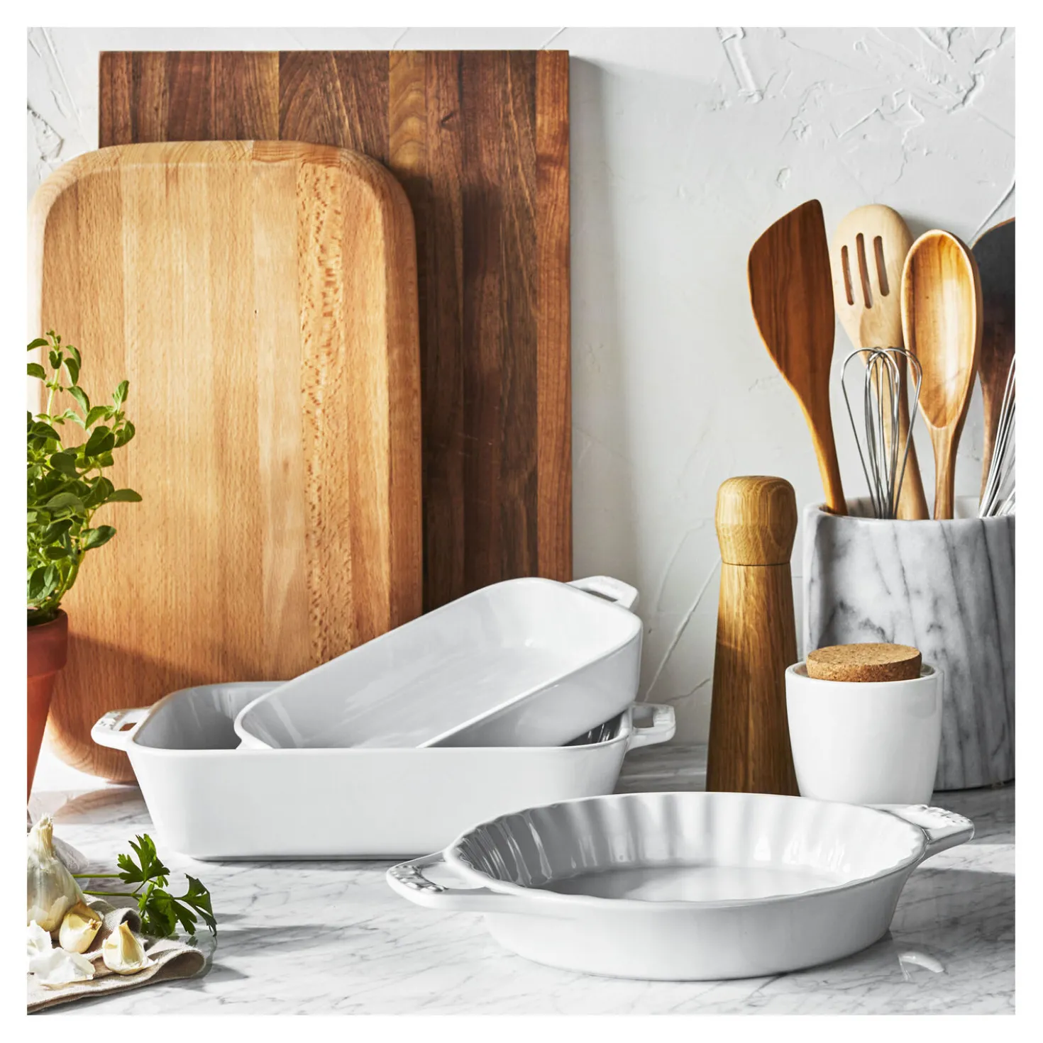 3-pc, Ovenware set, white