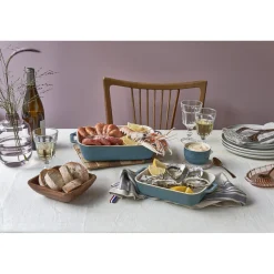 2-pc, Rectangular Baking Dish Set, rustic turquoise