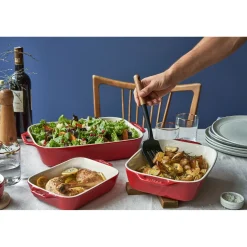 3-pc, Rectangular Baking Dish Set, cherry