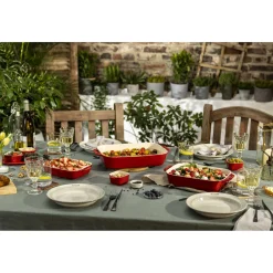 3-pc, Rectangular Baking Dish Set, cherry