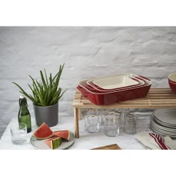3-pc, Rectangular Baking Dish Set, cherry