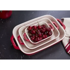3-pc, Rectangular Baking Dish Set, cherry