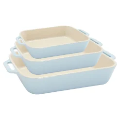 3-pc, Rectangular Baking Dish Set, light blue