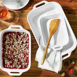 3-pc, Rectangular Baking Dish Set, white