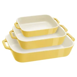 3-pc, Rectangular Baking Dish Set, citron