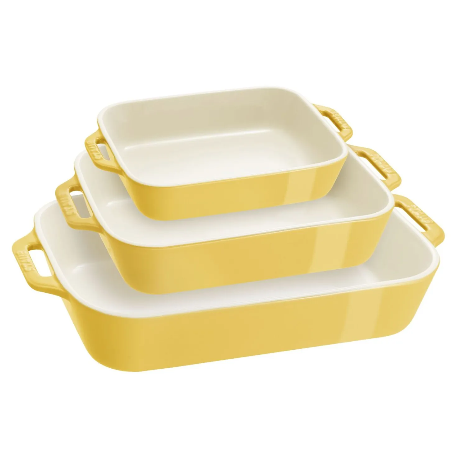 3-pc, Rectangular Baking Dish Set, citron
