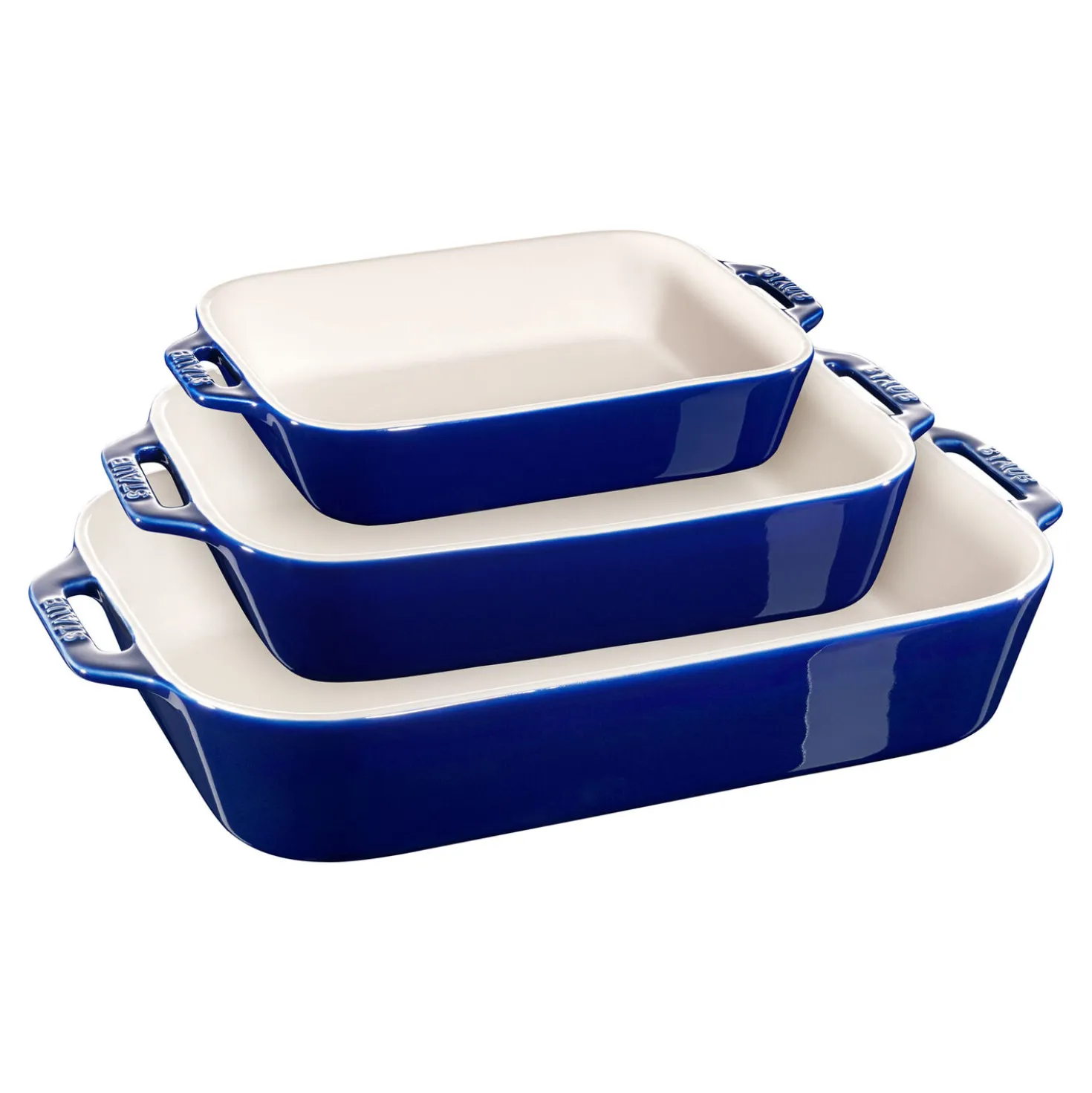 3-pc, Rectangular Baking Dish Set, dark blue