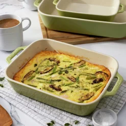 3-pc, Rectangular Baking Dish Set, light green