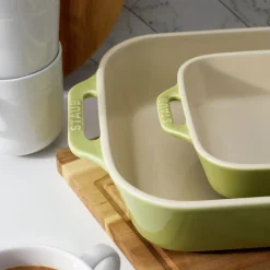 3-pc, Rectangular Baking Dish Set, light green
