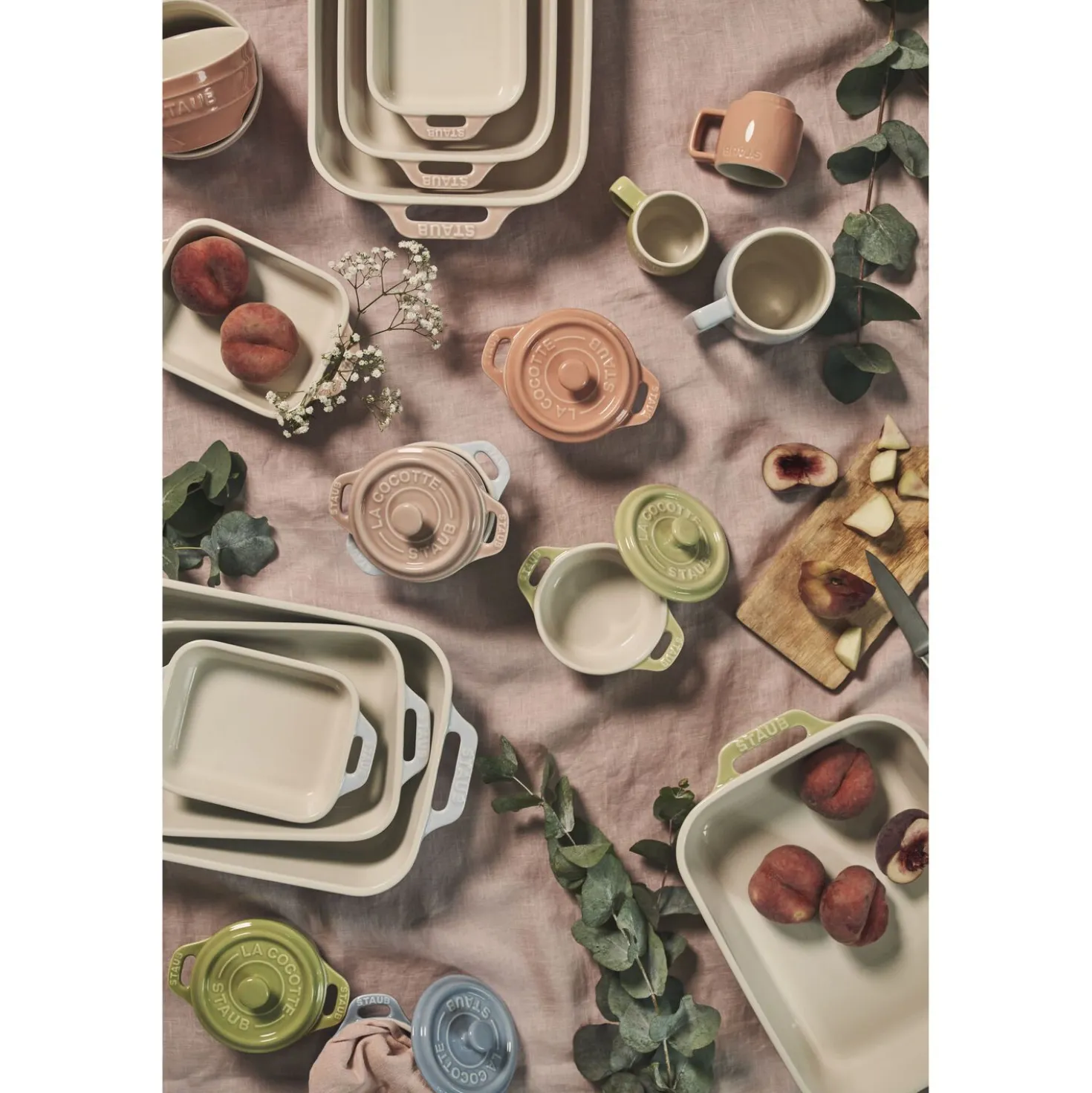 2-pc, Rectangular Baking Dish Set Macaron, light green