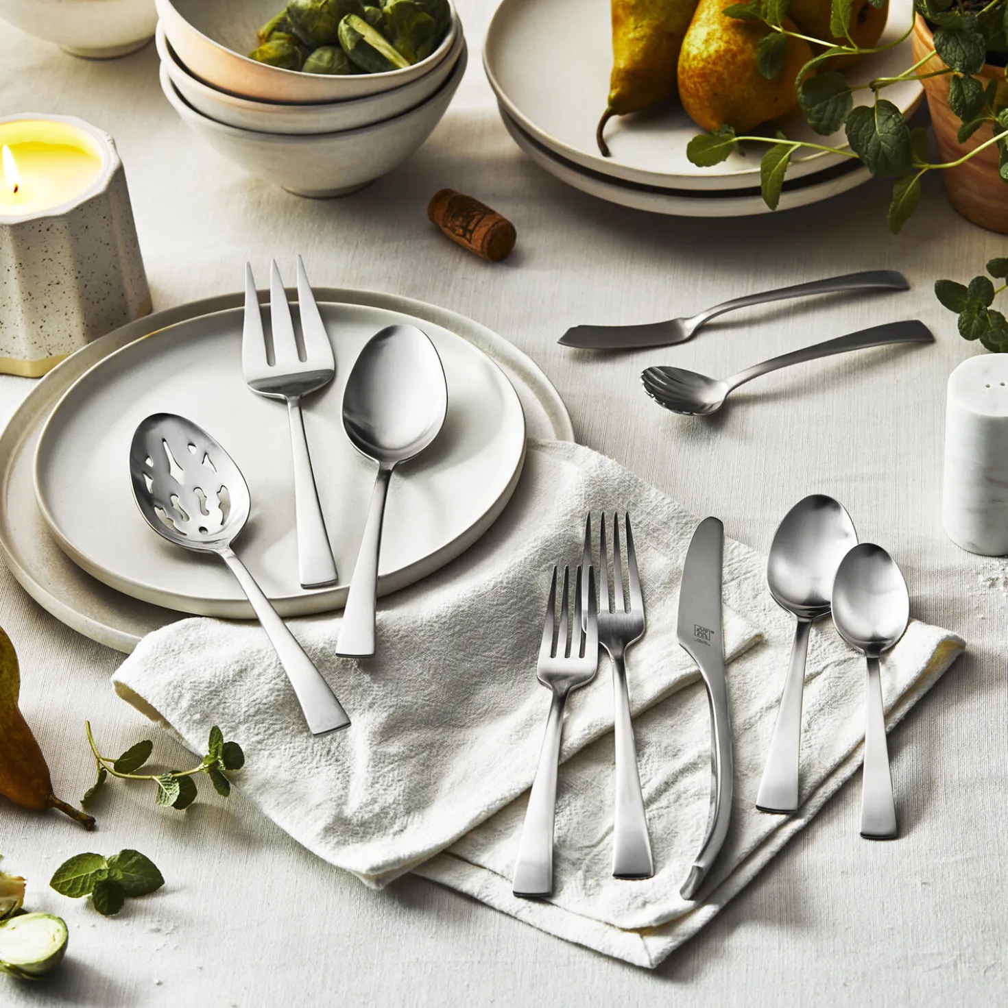 45-pc Satin Flatware Set, 18/10 Stainless Steel