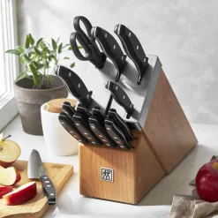 15-pc, Self Sharpening Knife block set, natural