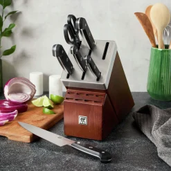 7-pc, Self-Sharpening Knife Block Set , brown