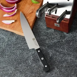 7-pc, Self-Sharpening Knife Block Set , brown