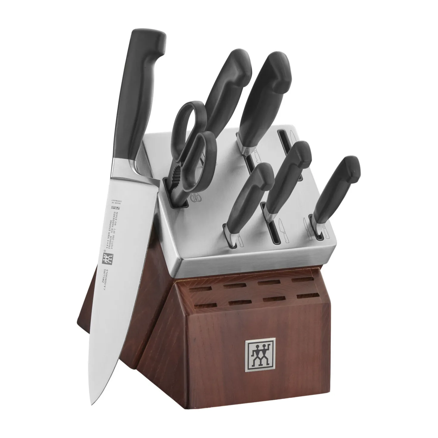 8-pc, Self-Sharpening Knife Block Set, brown