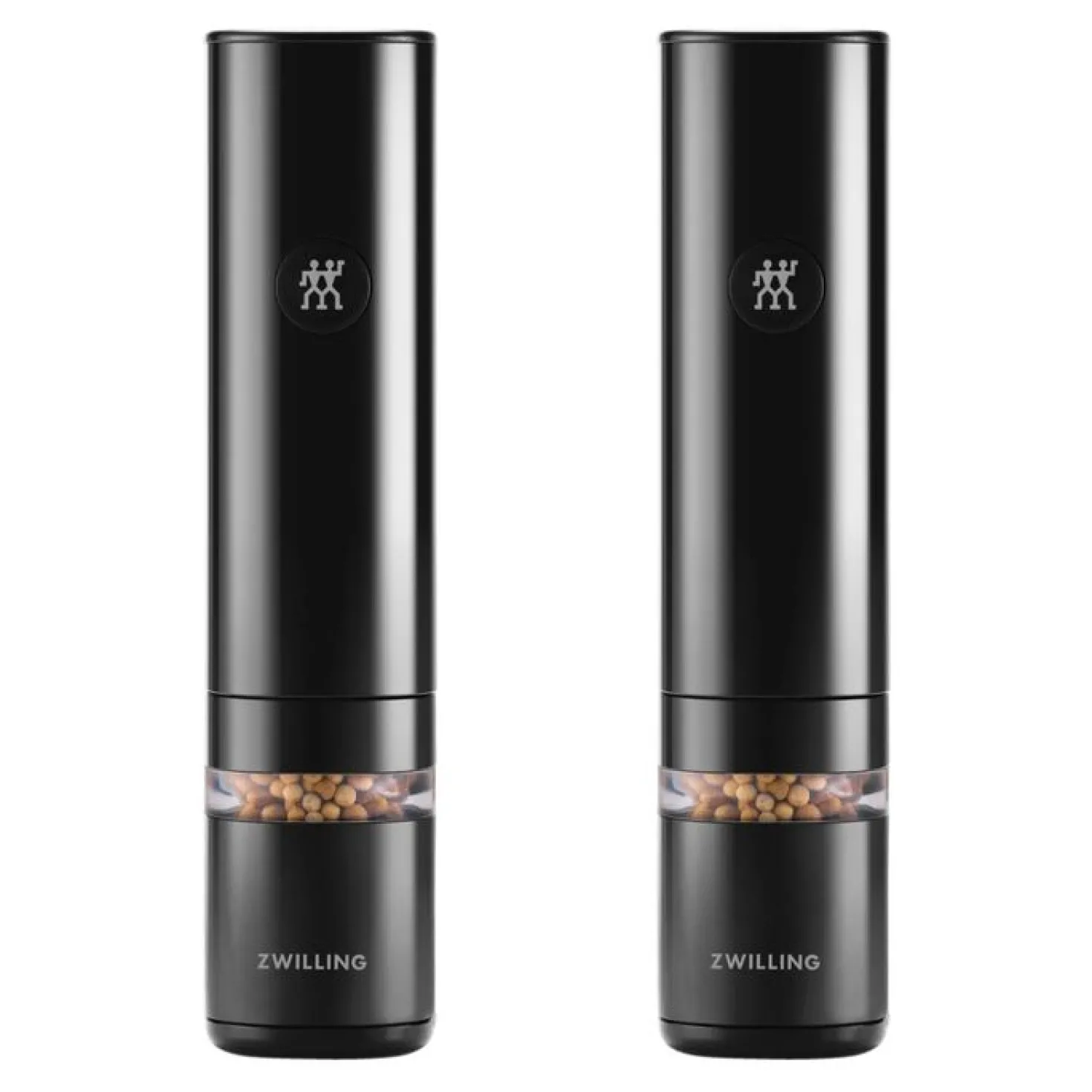 2-PC SET ELECTRIC SALT/PEPPER MILL, RECHARGEABLE, BLACK