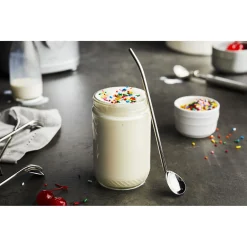5-pc, Spoon Straw Set With Cleaning Brush