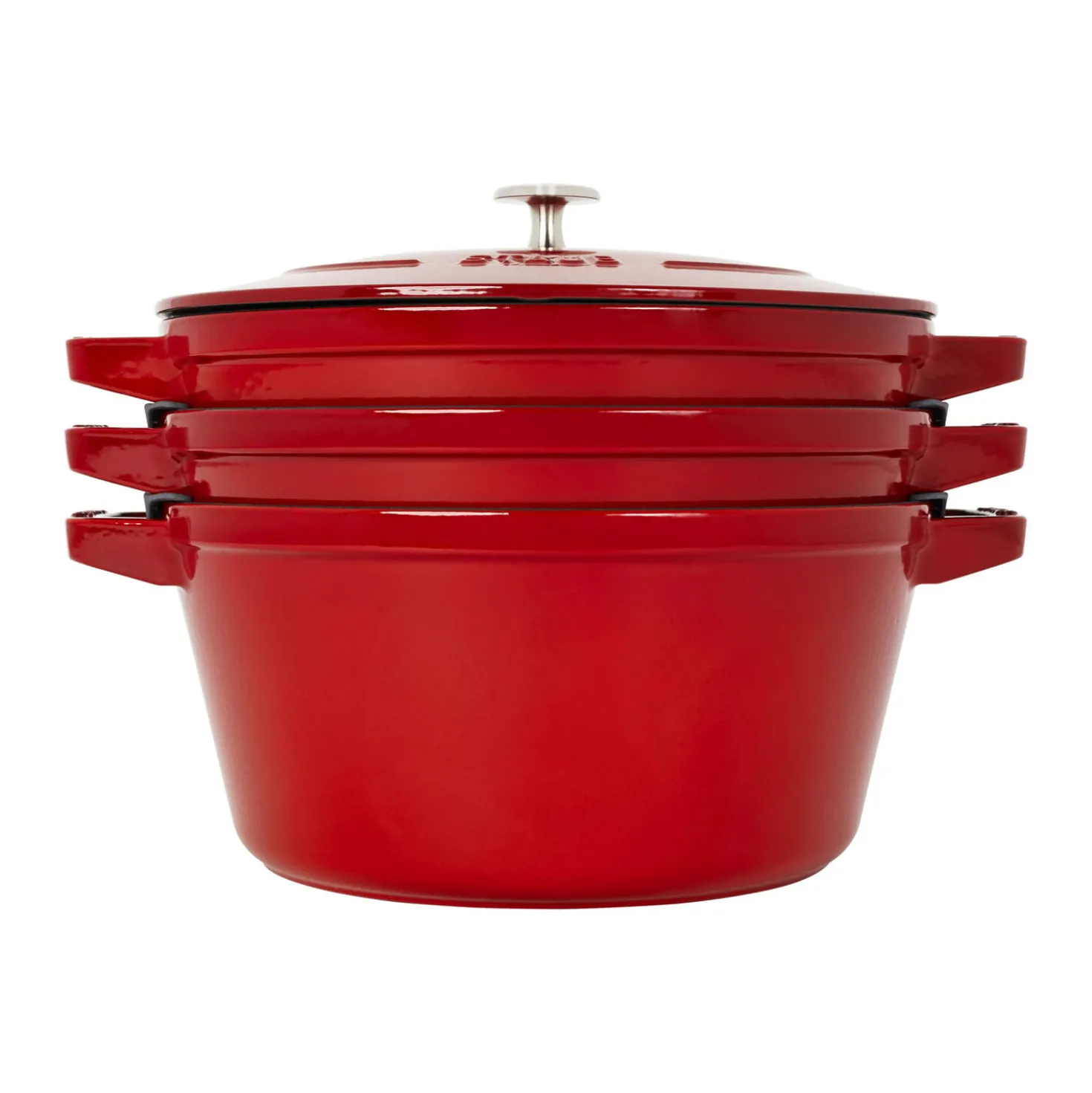 4-pc Stackable Set, Cherry, Cast Iron