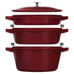 4-pc Stackable Set, Grenadine, Cast Iron