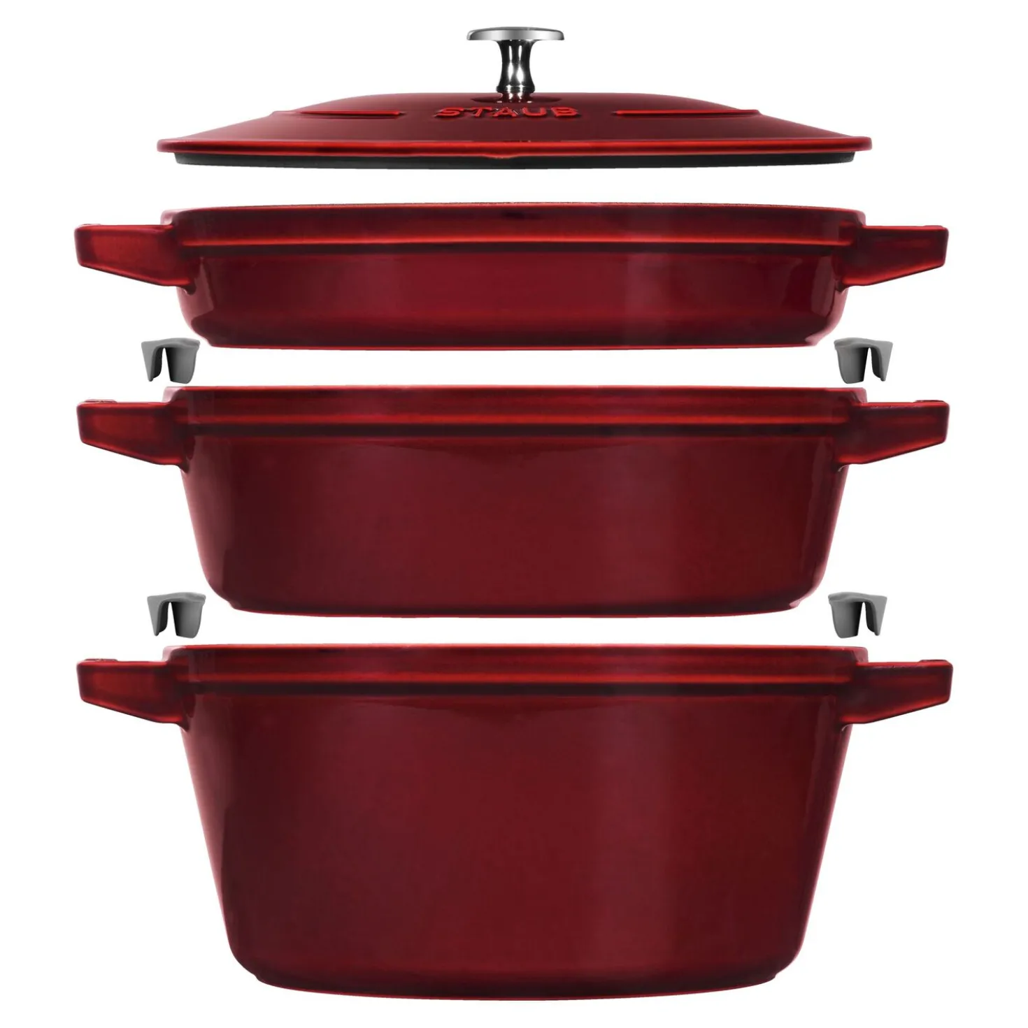 4-pc Stackable Set, Grenadine, Cast Iron