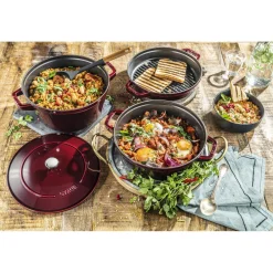 4-pc Stackable Set, Grenadine, Cast Iron