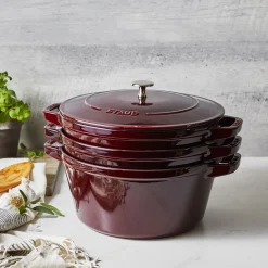 4-pc Stackable Set, Grenadine, Cast Iron