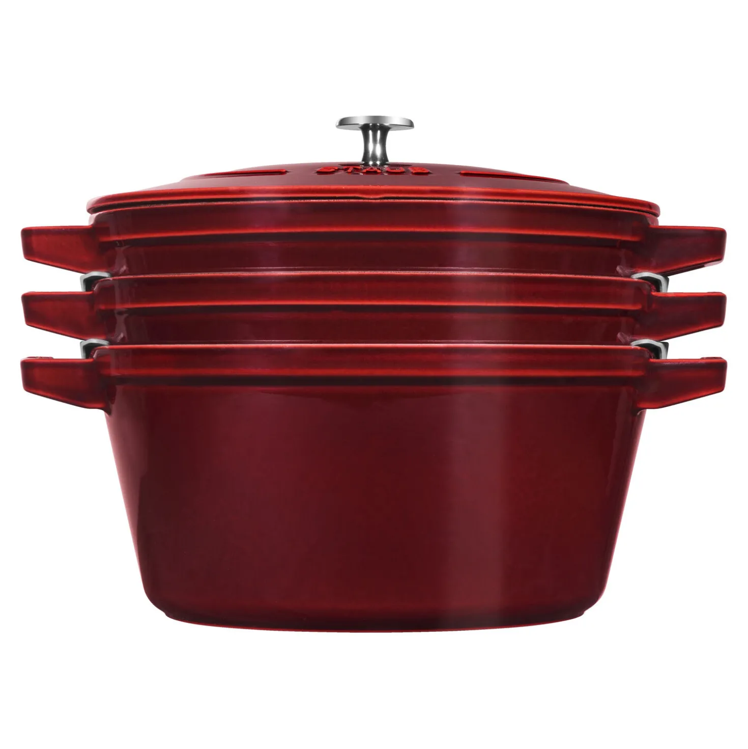 4-pc Stackable Set, Grenadine, Cast Iron