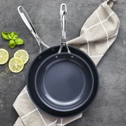 2-pc, Stainless Steel, Ceramic Coating, Non-stick, Frying Pan Set