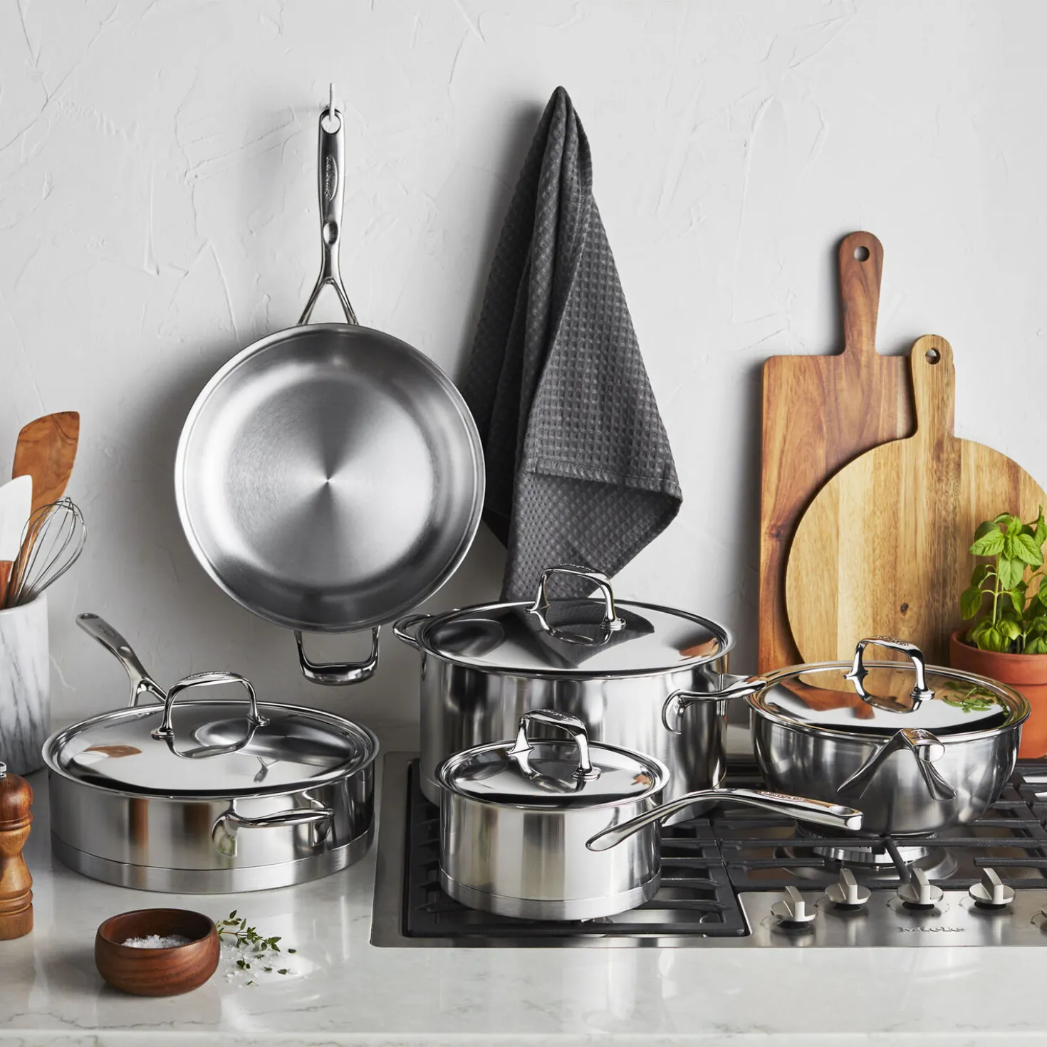 9-pc, Stainless Steel Cookware Set