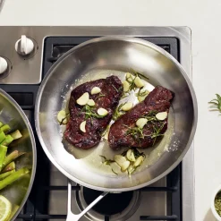 2-pc Stainless Steel Fry Pan Set