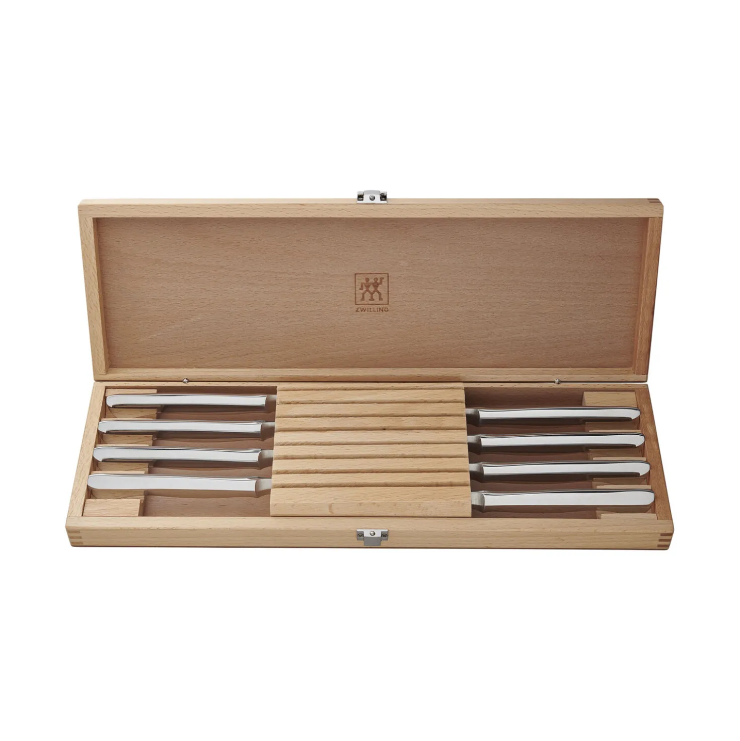 8-pc, Stainless Steel Serrated Steak Knife Set With Wood Presentation Case