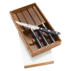 4-pc, Steak Knife Set With Wood Presentation Box