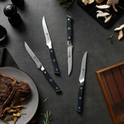 4-pc, Steak Knife Set With Wood Presentation Box