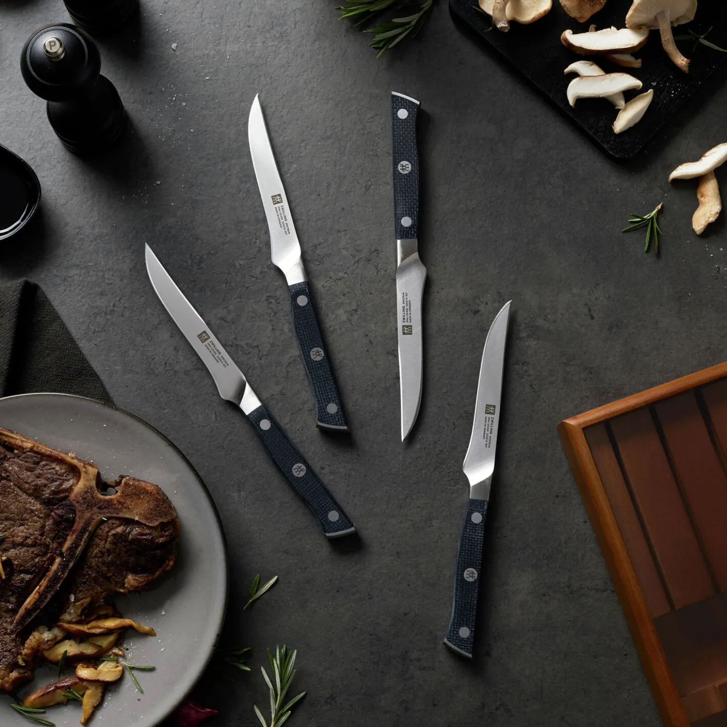 4-pc, Steak Knife Set With Wood Presentation Box