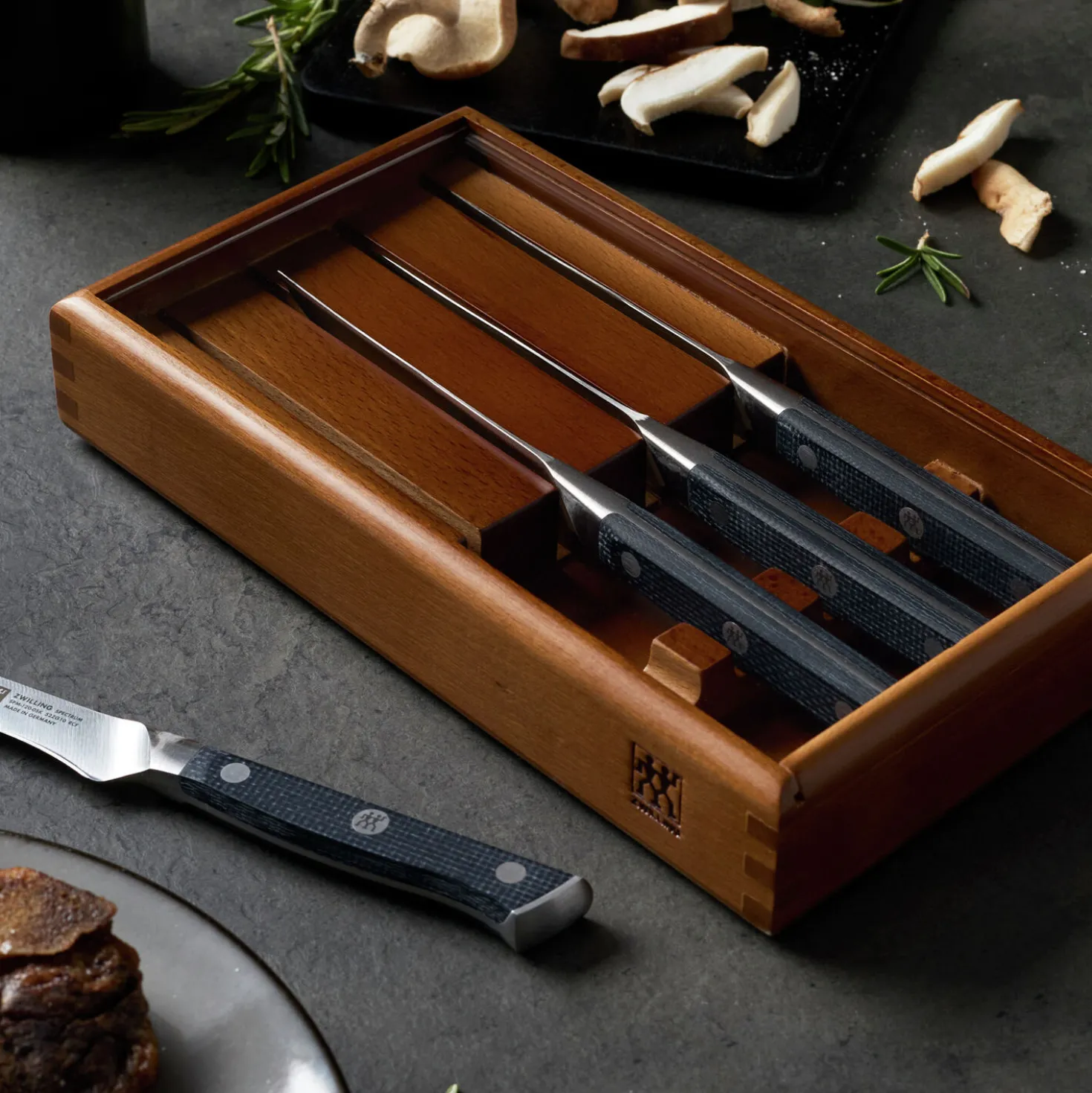 4-pc, Steak Knife Set With Wood Presentation Box
